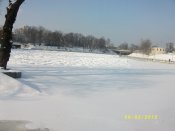 zamrzlá řeka Brda